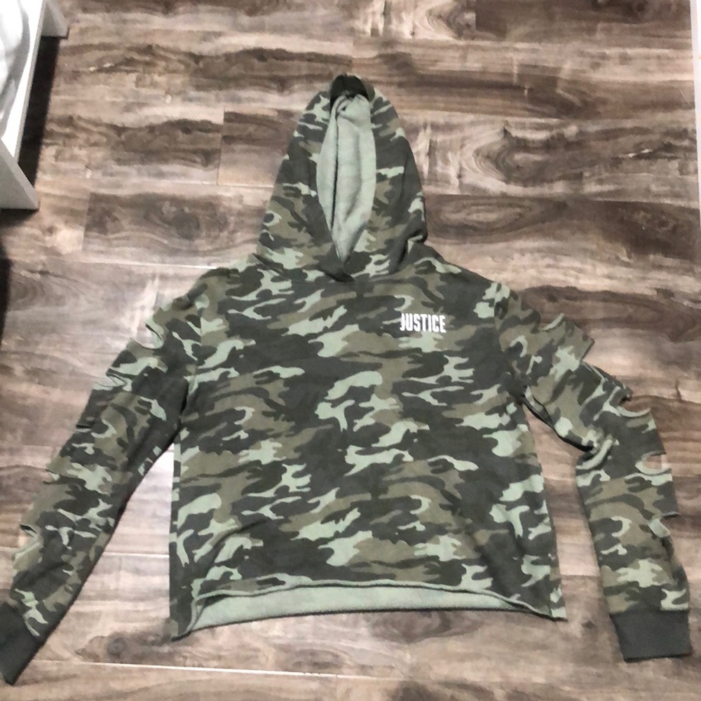 Justice camo sweater